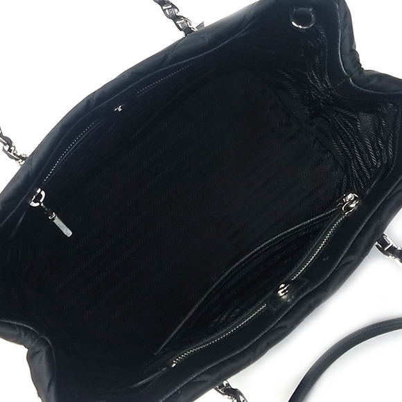 Prada Chain Tessuto Impuntu Black Nylon Nero - Picture 3 of 3